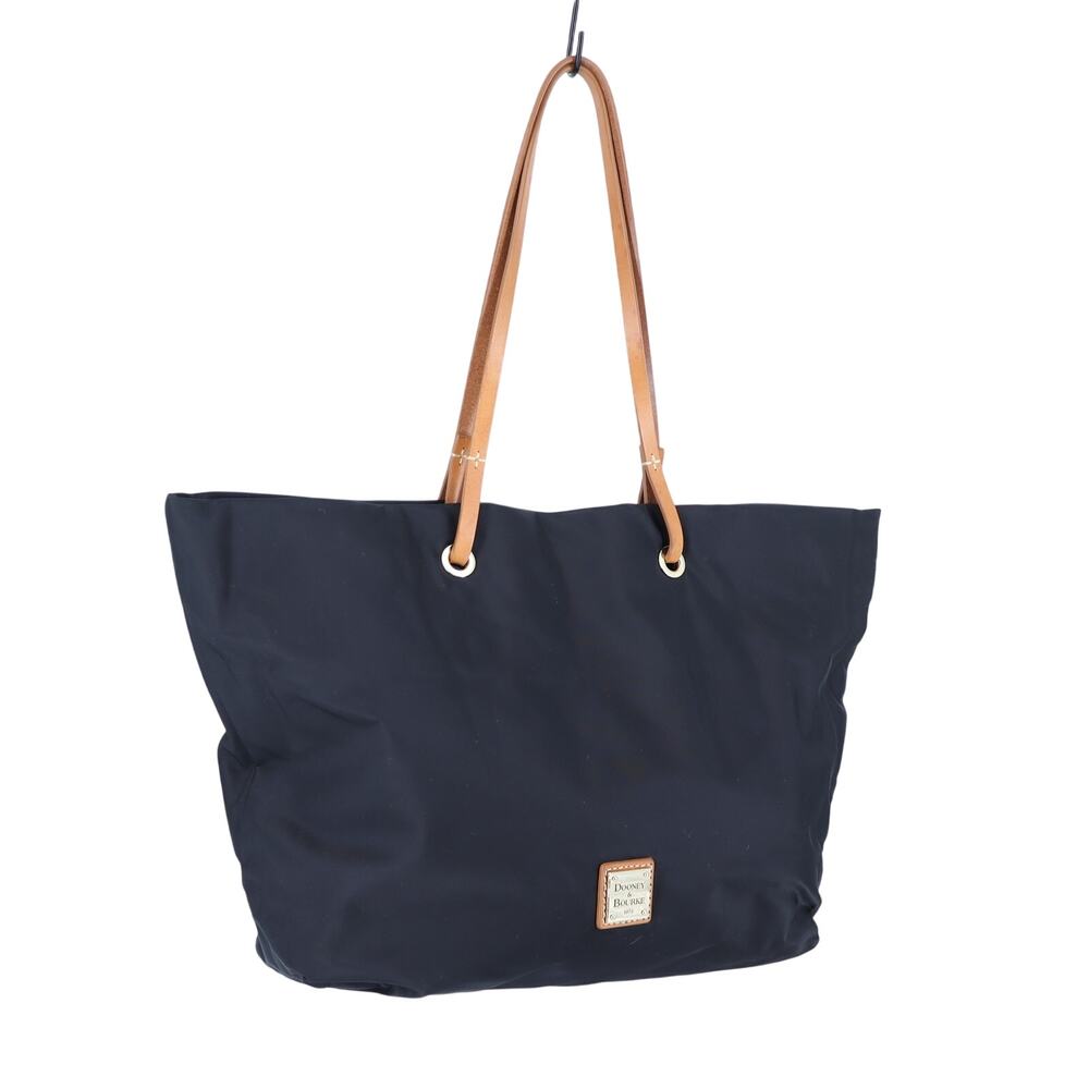 Dooney & Bourke Nylon Tote Bag Black and Tan Large Shoulder Carryall
